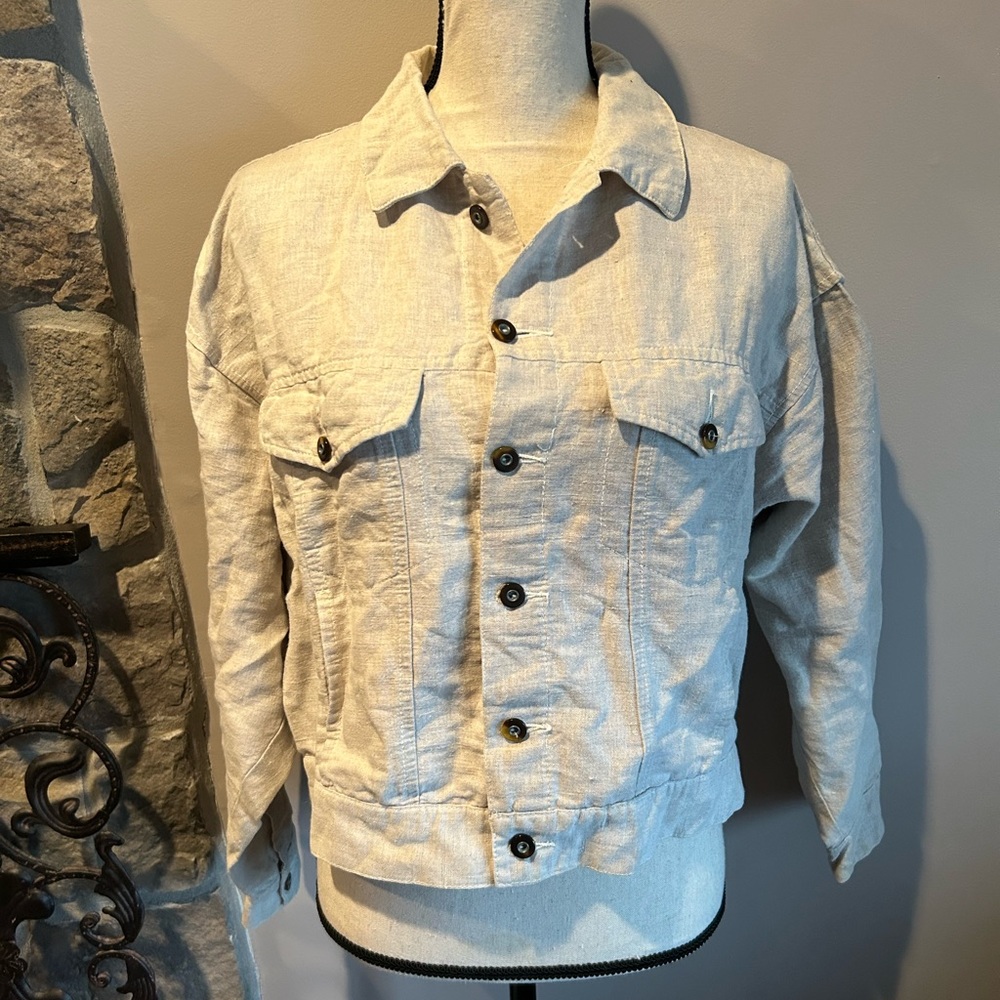 Vintage 1990’s Esprit Linen cropped Jacket